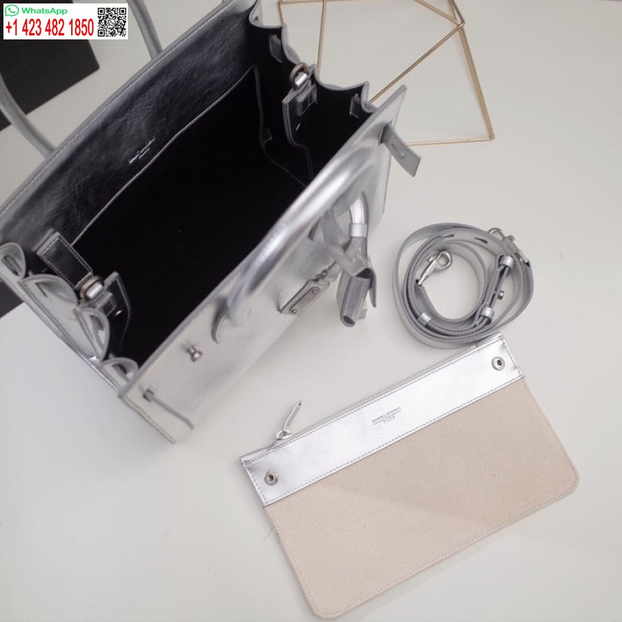 ماکت سنت ناک آف کیسه لورن با الهام از دختر بچه در چرم گوساله نقره ای مچاله شده 477477