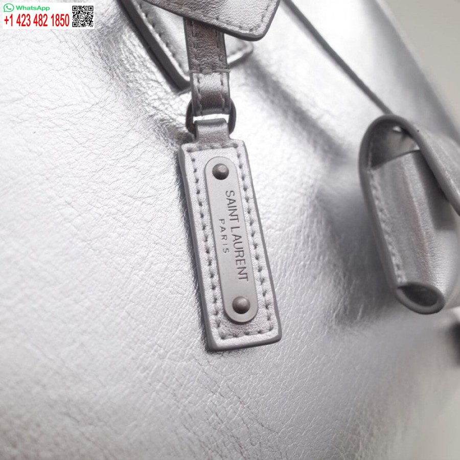 ماکت سنت ناک آف کیسه لورن با الهام از دختر بچه در چرم گوساله نقره ای مچاله شده 477477