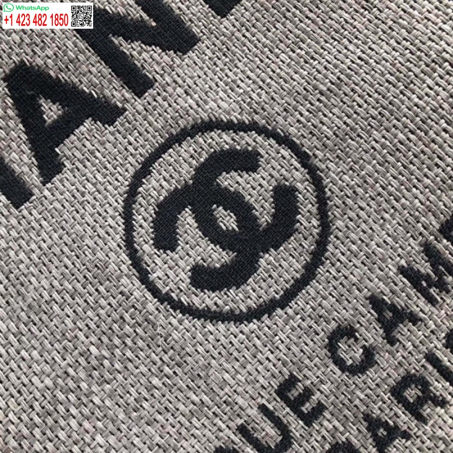 Replika Chanel Deauville Tote Nakavt 38cm Kanvas Çanta Lüks A66941 Kül Grisi