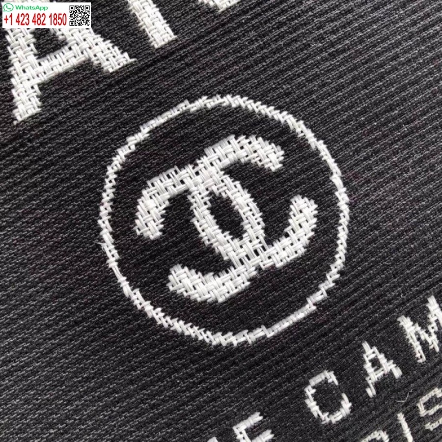 Luxusná Replika Kabelky Chanel Deauville 38 Cm Plátenná Módna Taška A66941 čierna/biela
