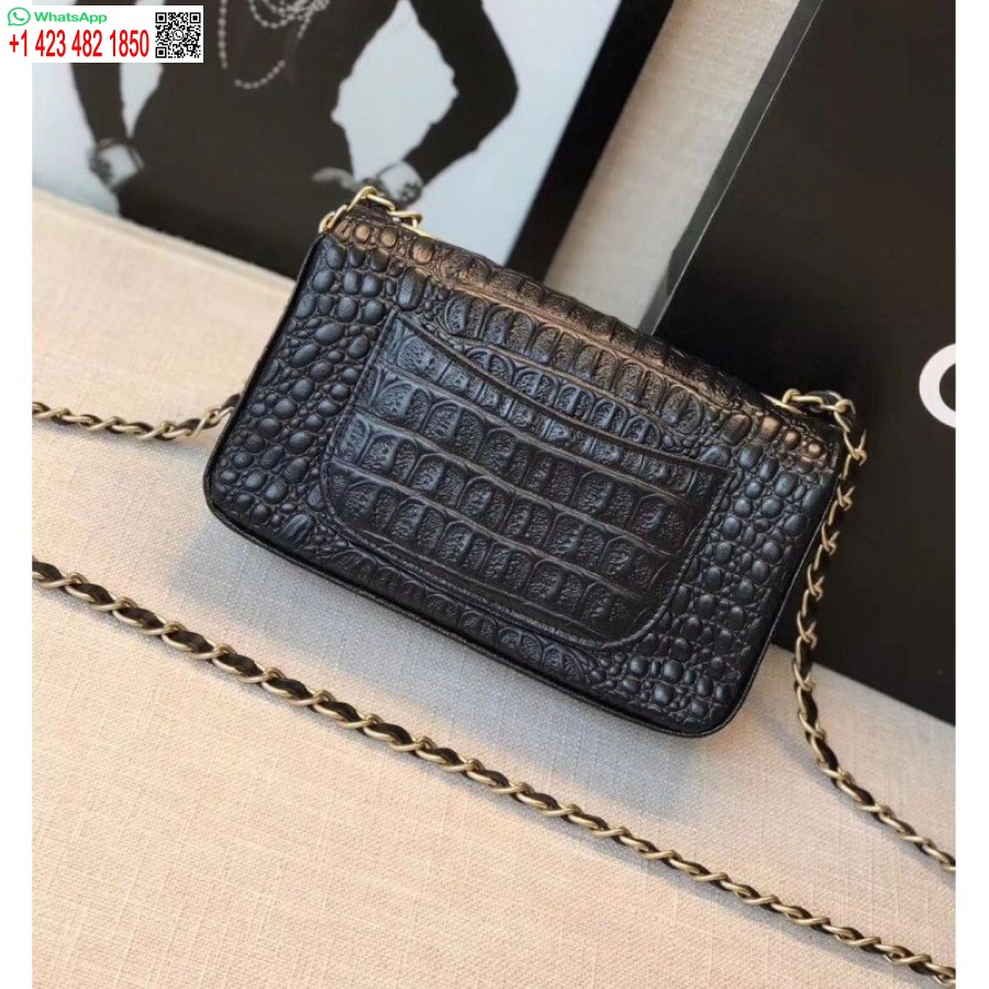 Реплика классической сумки Chanel из кожи аллигатора с клапаном класса люкс 1116 оптом