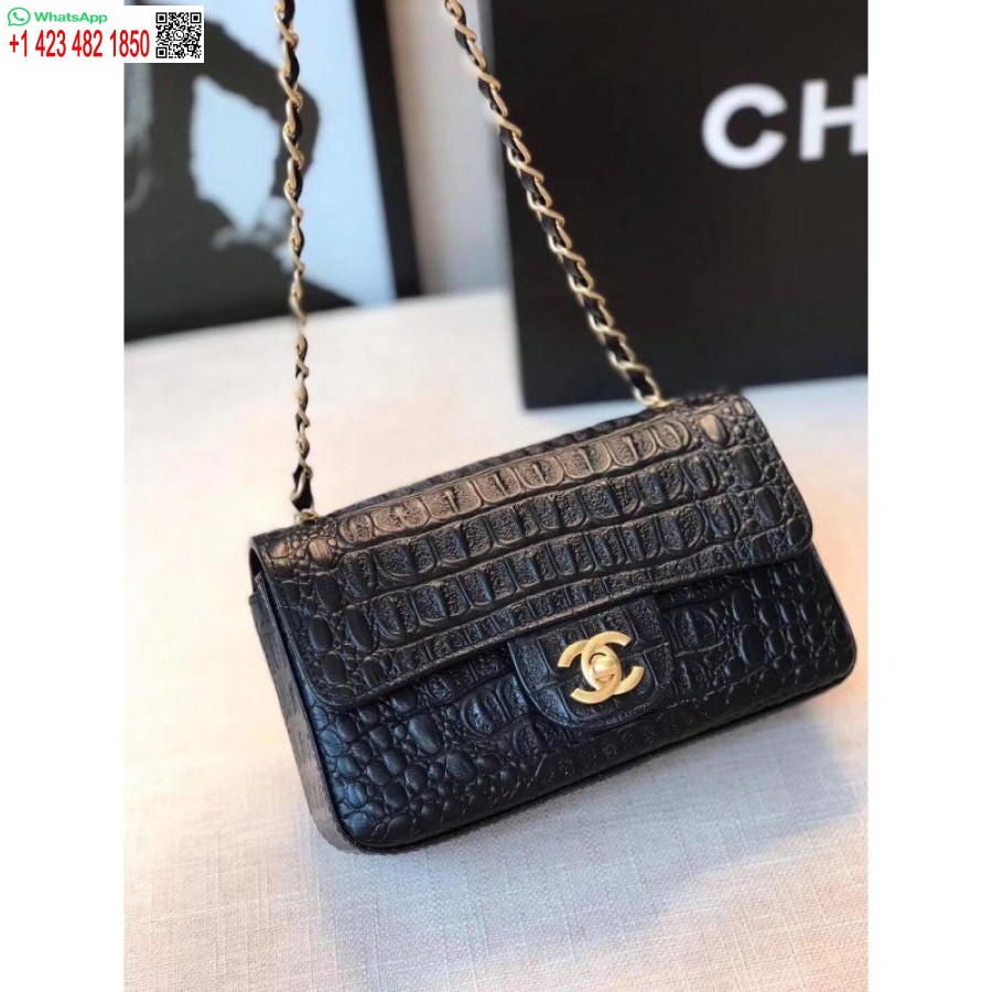 Réplica De Bolso Al Por Mayor De Lujo Clásico Con Solapa De Cocodrilo Chanel 1116