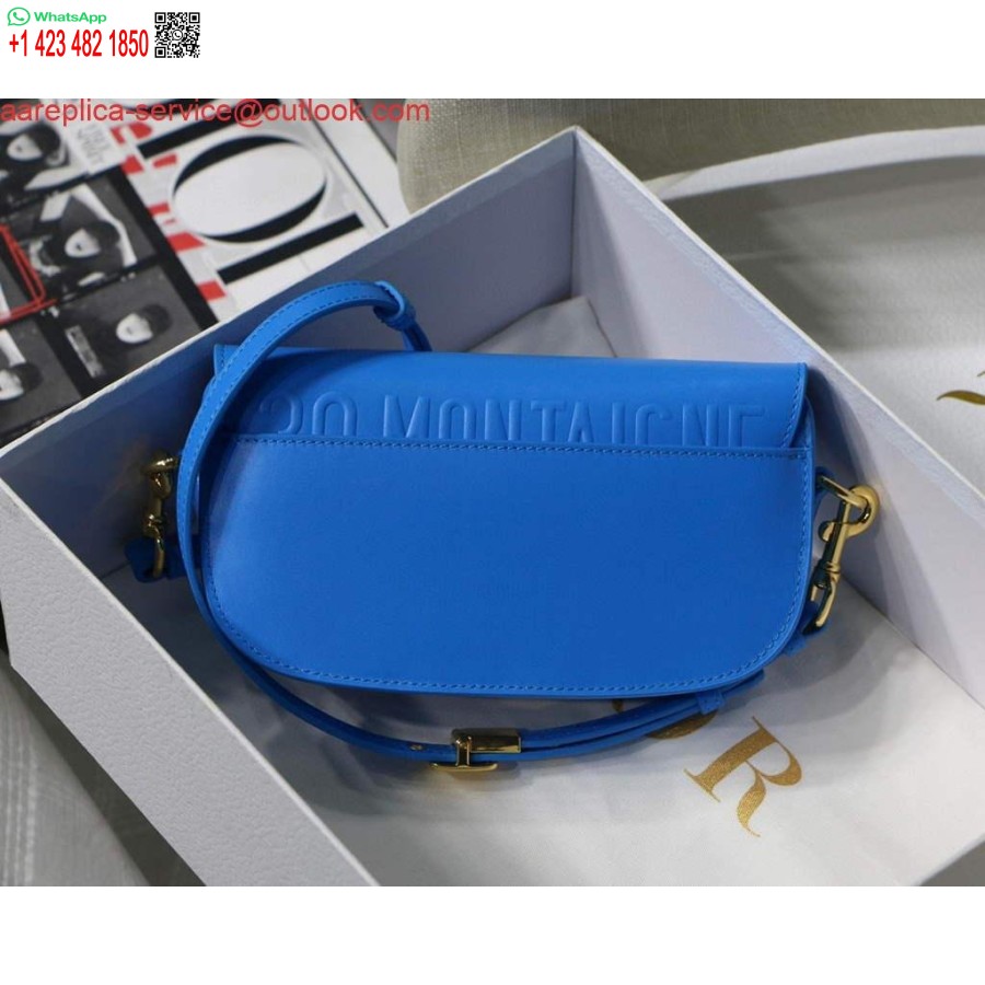 Replika Dior M9327 Torba Dior Bobby East West Box Telečja Koža Modra