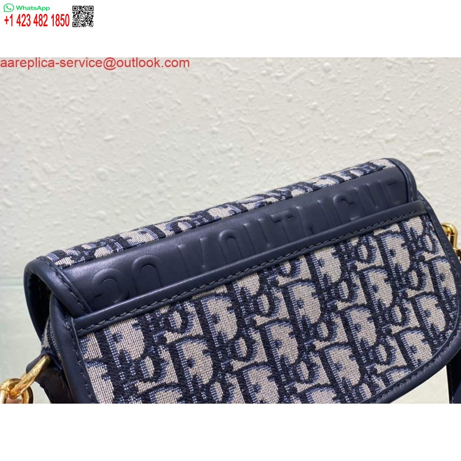 Replica Dior M9327 Borsa Bobby East West Obliquo Jacquard Blu Navy In Pelle Di Vitello