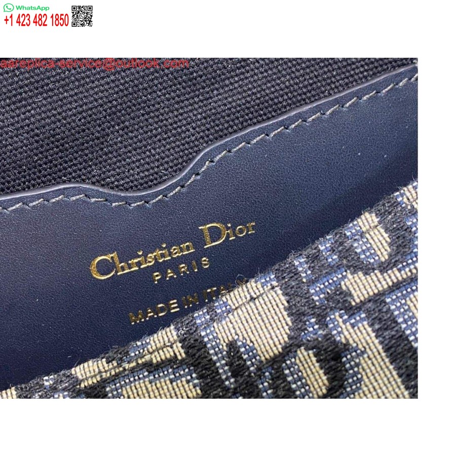 Replica Dior M9327 Borsa Bobby East West Obliquo Jacquard Blu Navy In Pelle Di Vitello