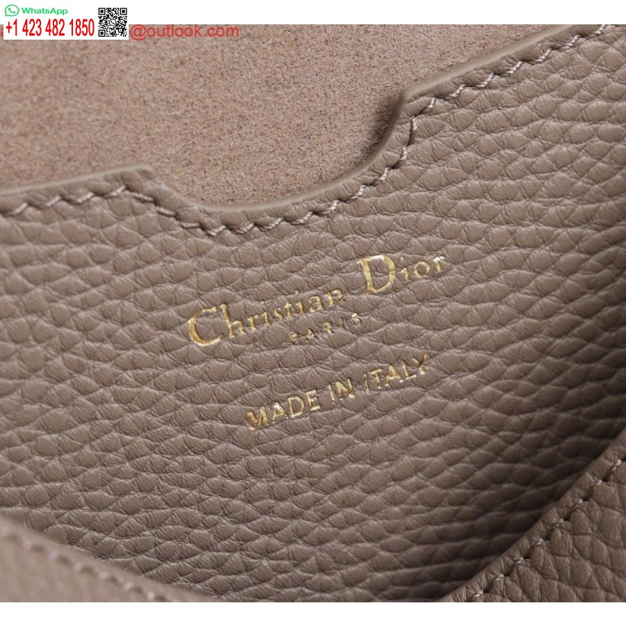 Replica Dior M9320 Grande Borsa Dior Bobby Calda Pelle Di Vitello Taupe Con Cinturino Ricamato Obliquo Blu