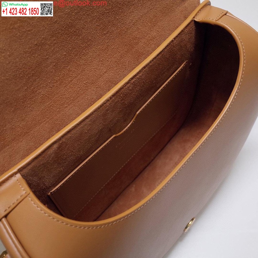 Replica Dior M9320 Borsa Bobby Grande In Pelle Di Vitello Marrone Chiaro Con Cinturino Obliquo Blu