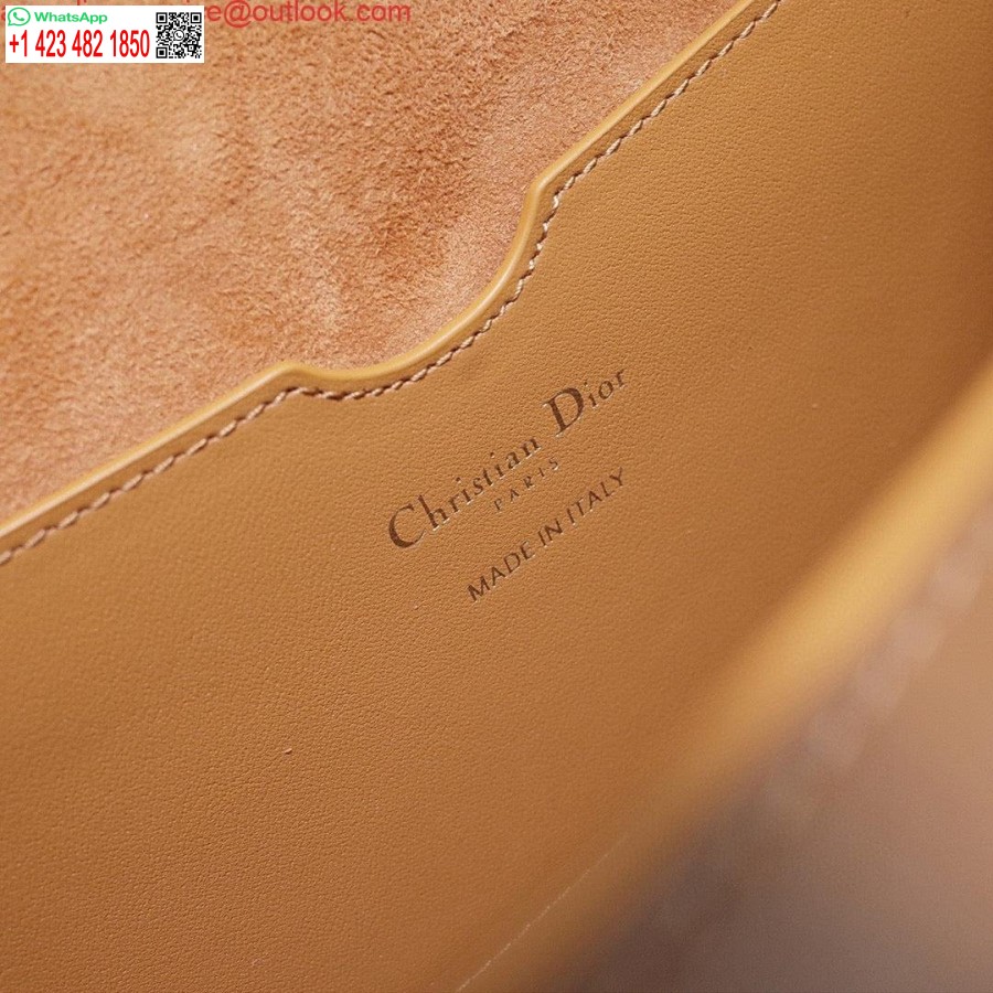 Replica Dior M9320 Borsa Bobby Grande In Pelle Di Vitello Marrone Chiaro Con Cinturino Obliquo Blu