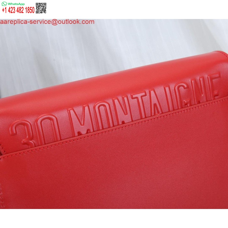 Replica Dior M9320 Borsa Bobby Grande In Pelle Di Vitello Rossa Con Cinturino Obliquo Blu