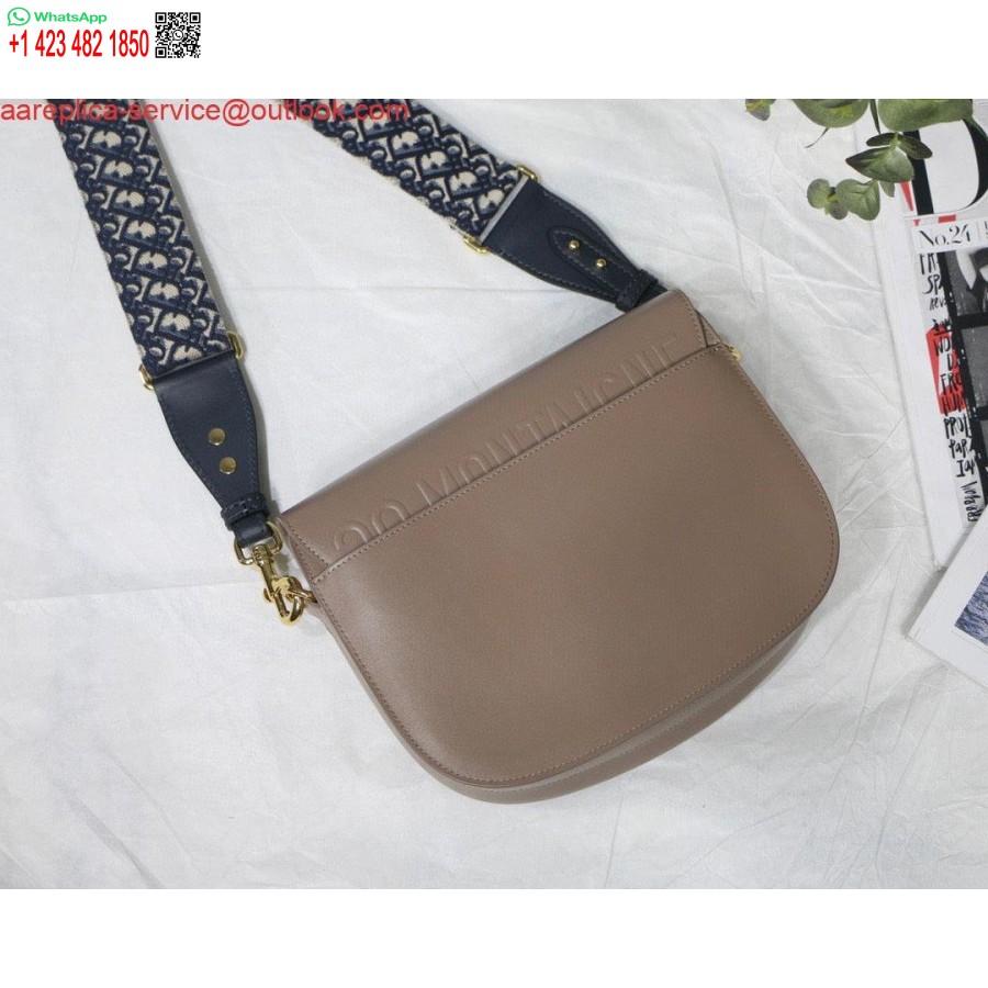 Replica Dior M9320 Borsa Bobby Grande In Pelle Di Vitello Rosa Chiaro Con Cinturino Obliquo Blu