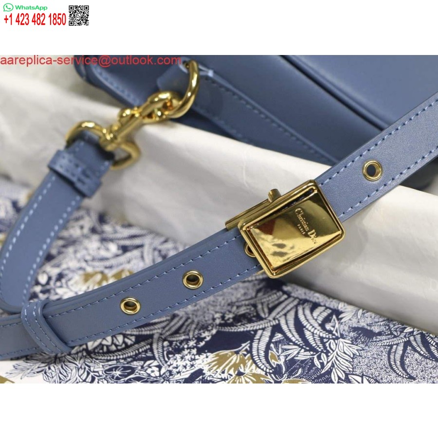 Replica Dior M9319 Borsa Bobby Media Dior Calda Pelle Di Vitello Blu Lago