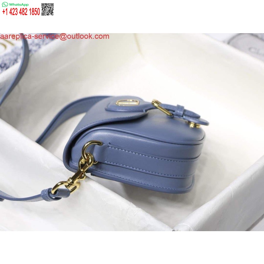 Replica Dior M9319 Borsa Bobby Media Dior Calda Pelle Di Vitello Blu Lago