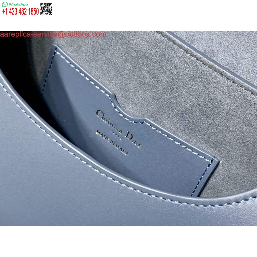 Replica Dior M9319 Borsa Bobby Media Dior Calda Pelle Di Vitello Blu Lago