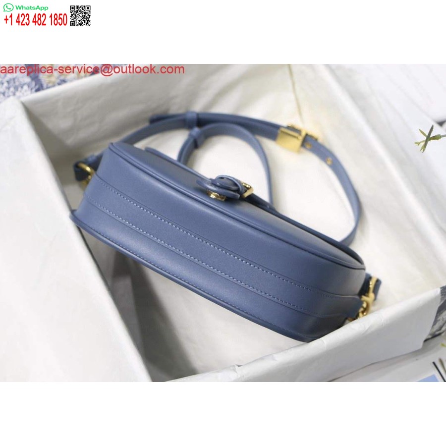 Replica Dior M9319 Borsa Bobby Media Dior Calda Pelle Di Vitello Blu Lago