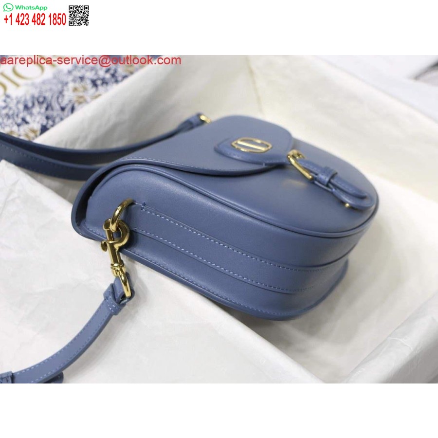 Replica Dior M9319 Borsa Bobby Media Dior Calda Pelle Di Vitello Blu Lago