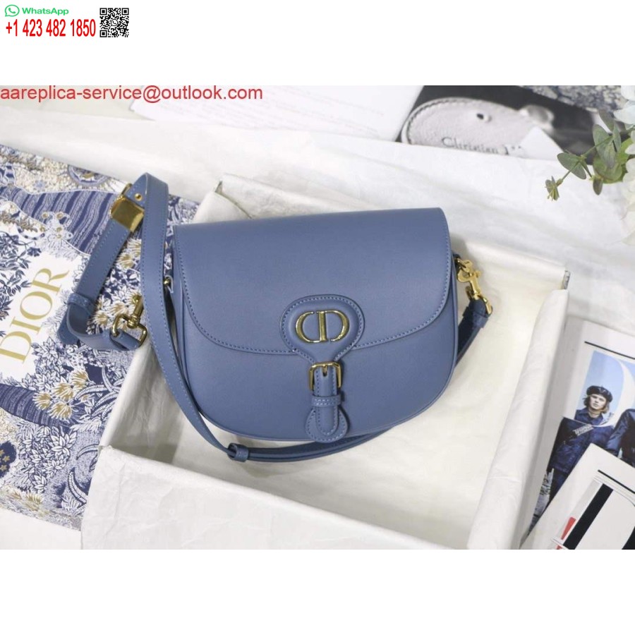 Replica Dior M9319 Borsa Bobby Media Dior Calda Pelle Di Vitello Blu Lago