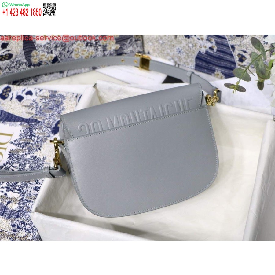 çoğaltma Dior M9319 Orta Boy Dior Bobby çanta Gri Kutu Dana Derisi