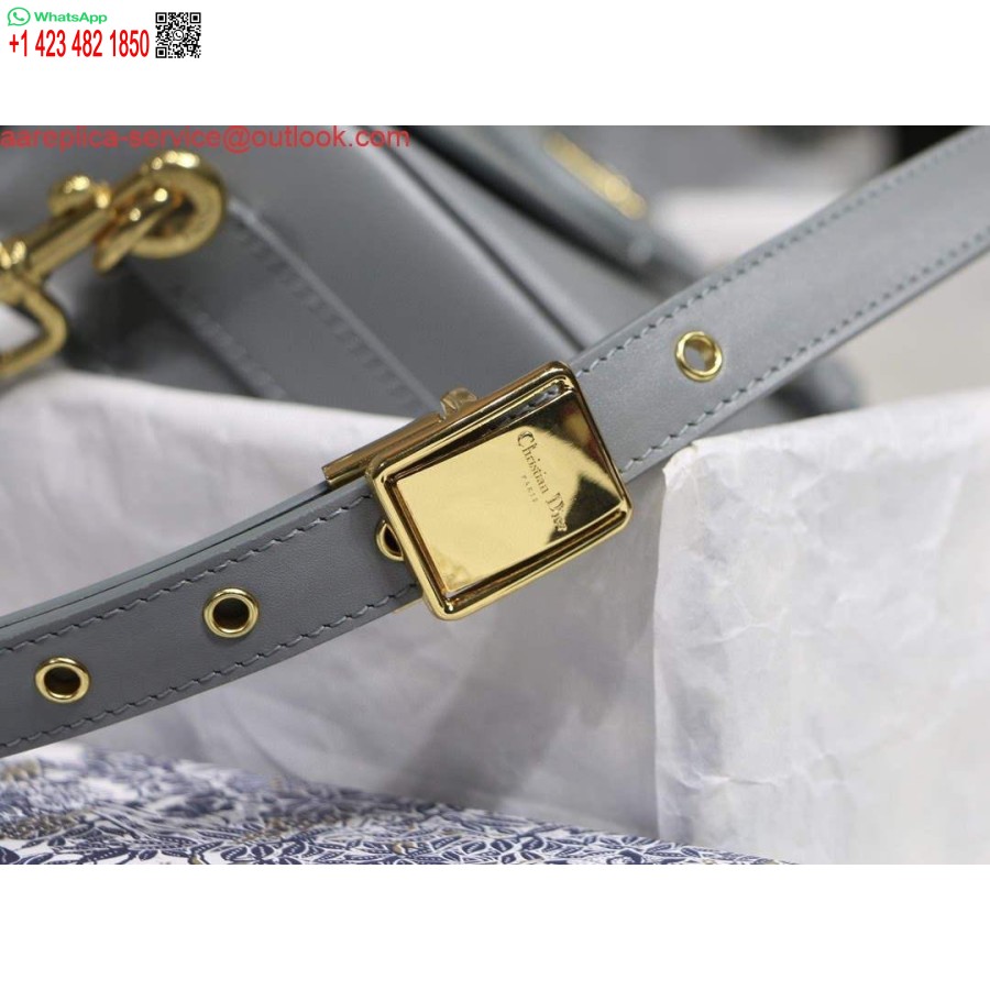 çoğaltma Dior M9319 Orta Boy Dior Bobby çanta Gri Kutu Dana Derisi