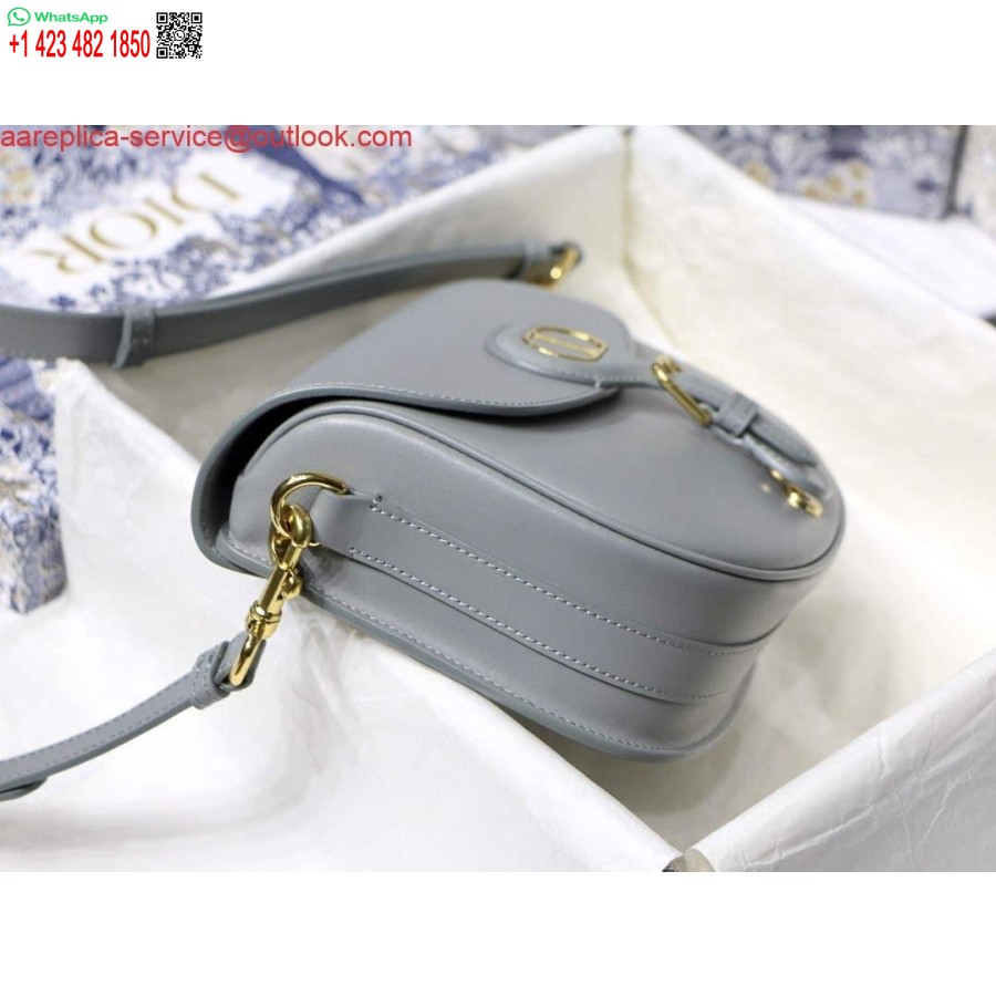 çoğaltma Dior M9319 Orta Boy Dior Bobby çanta Gri Kutu Dana Derisi