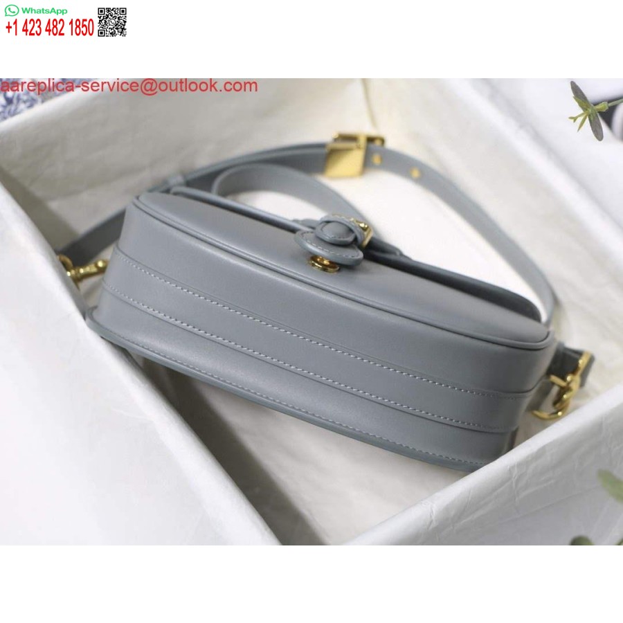 çoğaltma Dior M9319 Orta Boy Dior Bobby çanta Gri Kutu Dana Derisi
