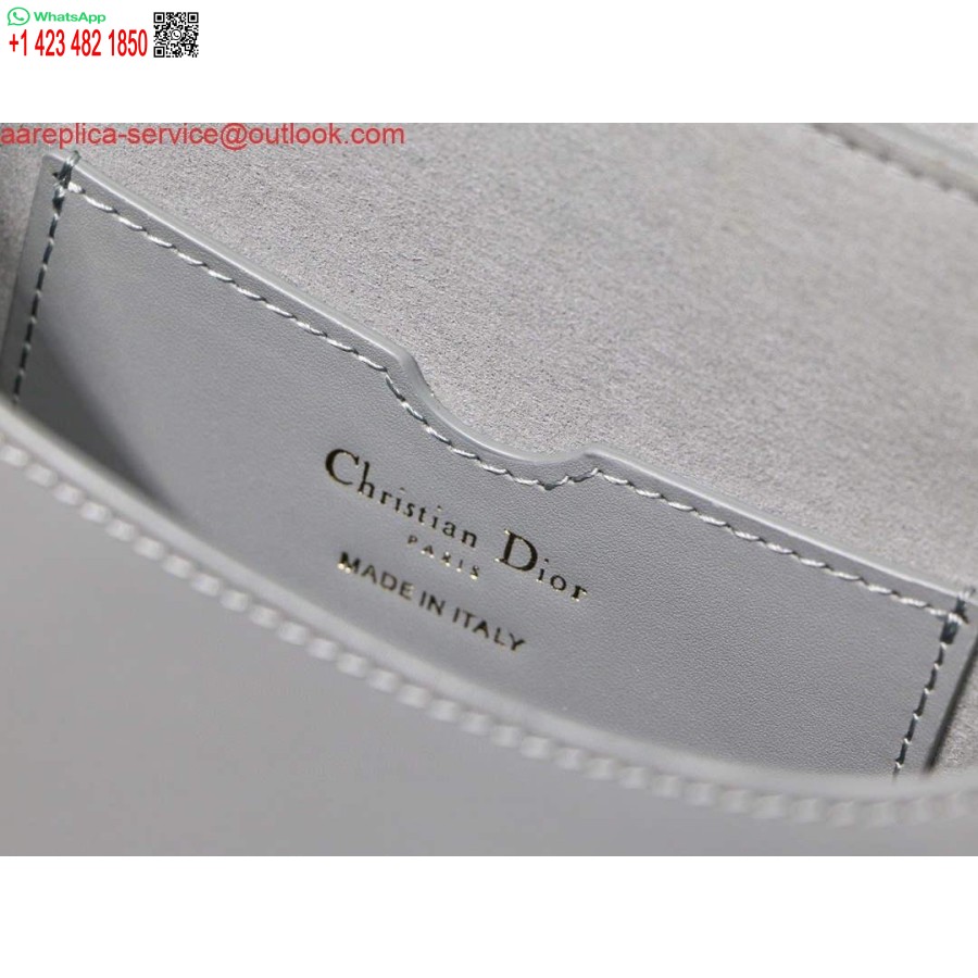 çoğaltma Dior M9319 Orta Boy Dior Bobby çanta Gri Kutu Dana Derisi