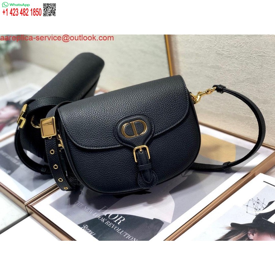 Replica Dior M9319 Borsa Bobby Media In Pelle Di Vitello Granulata Nera