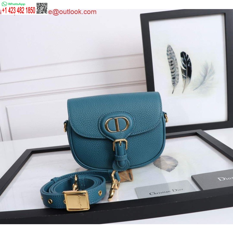 Replica Dior M9317 Piccola Borsa Bobby In Pelle Di Vitello Granulata Blu