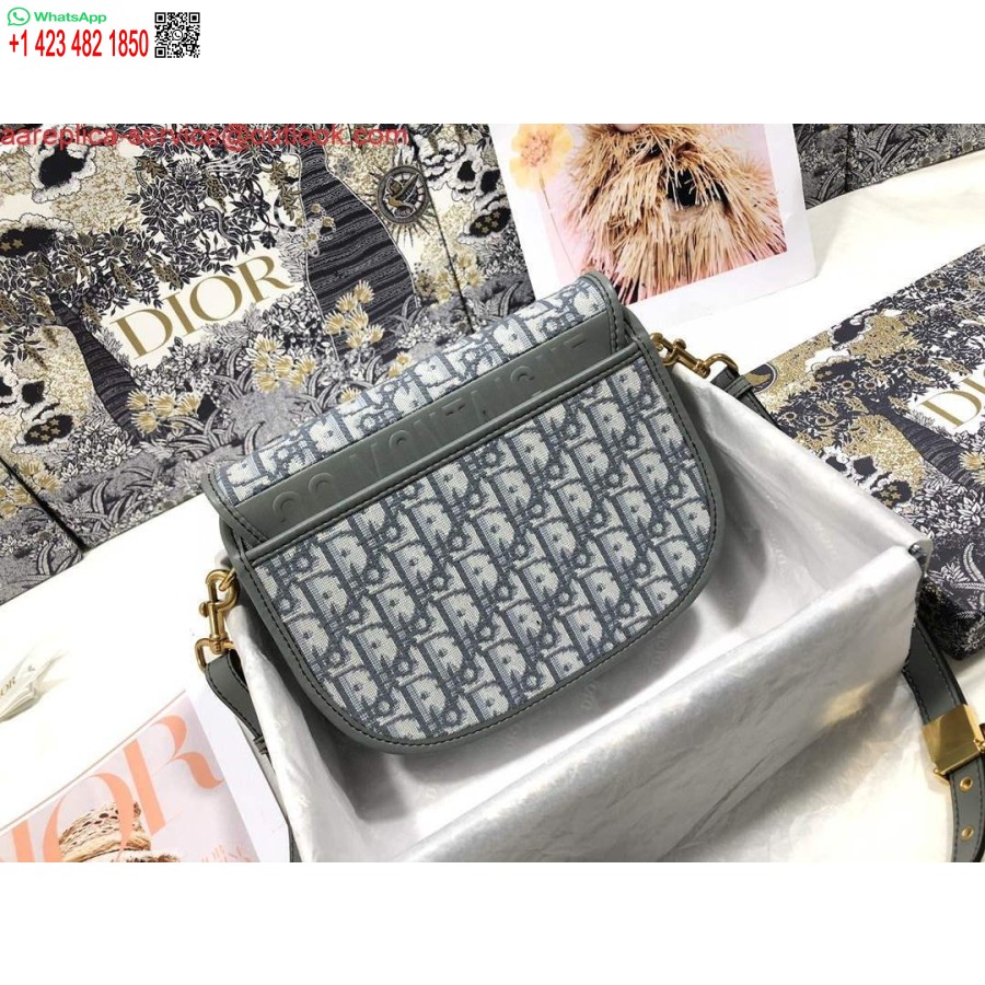 Replica Dior M9317 Borsa A Tracolla Media Dior Bobby Jacquard Obliquo Verde Chiaro