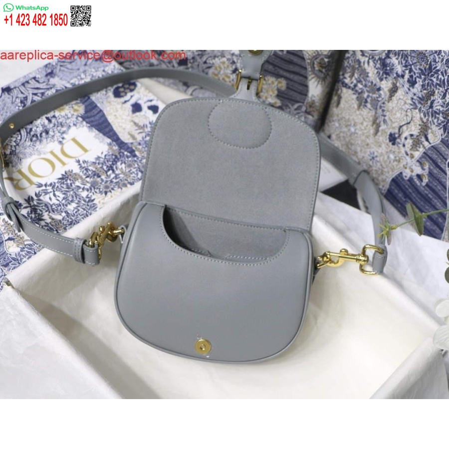Replika Dior M9317 Crossbody Malá Dior Bobby Taška šedá Box Teľacia Koža