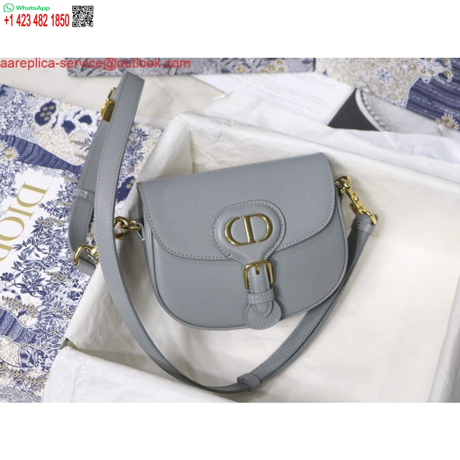Replika Dior M9317 Crossbody Malá Dior Bobby Taška šedá Box Teľacia Koža