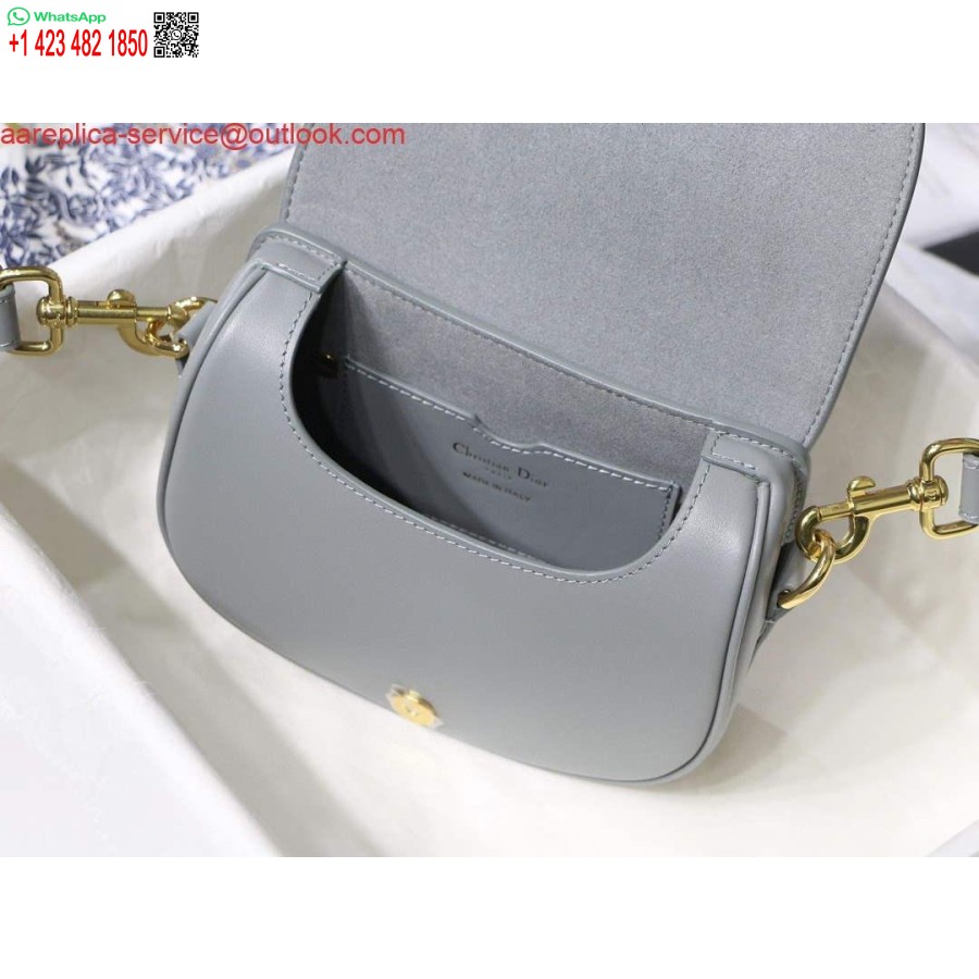 Replika Dior M9317 Crossbody Malá Dior Bobby Taška šedá Box Teľacia Koža