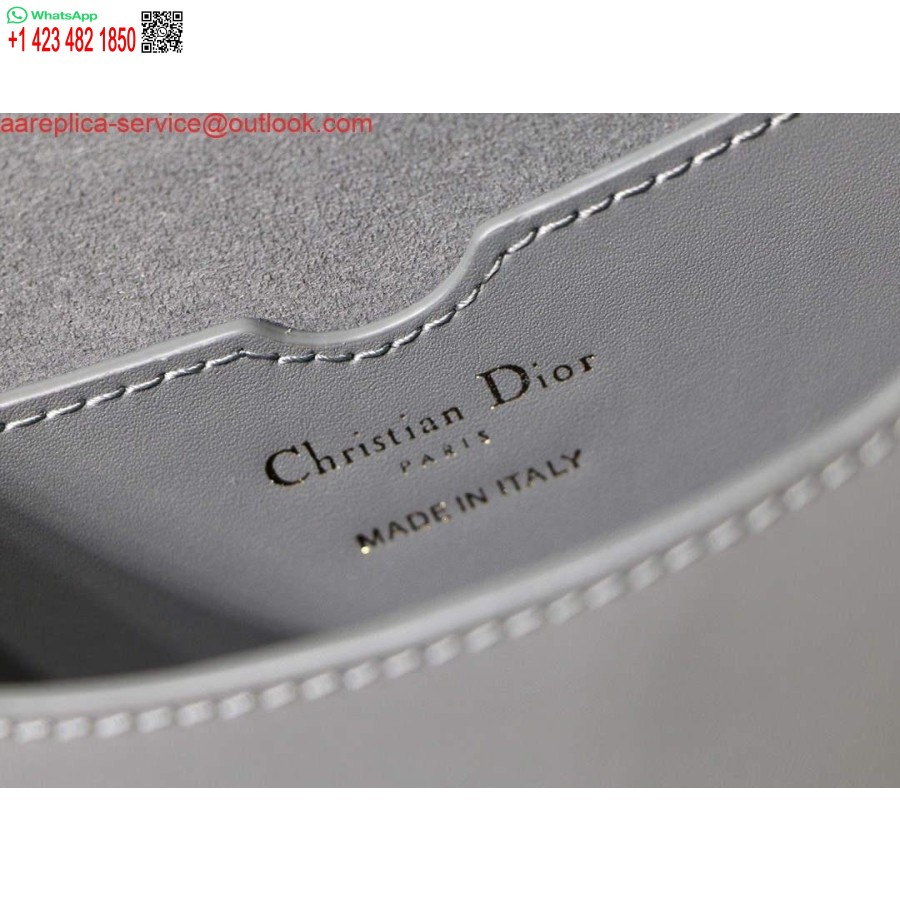 Replika Dior M9317 Crossbody Malá Dior Bobby Taška šedá Box Teľacia Koža