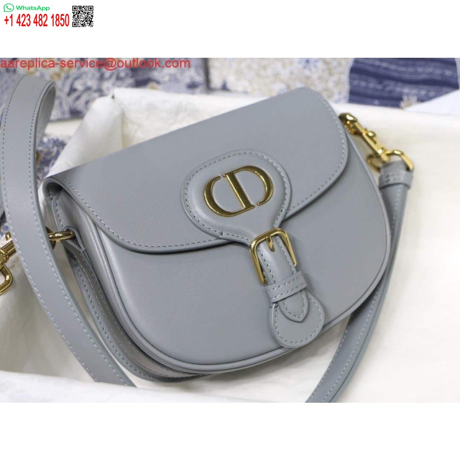 Replica Dior M9317 Crossbody Liten Dior Bobby Bag Grå Boks Kalveskinn