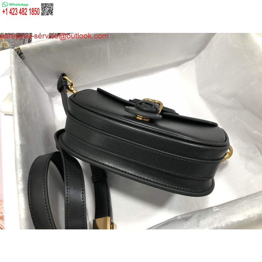 نسخة طبق الأصل من Dior M9317 حقيبة كروس صغيرة من Dior Bobby ذات صندوق أسود من جلد العجل
