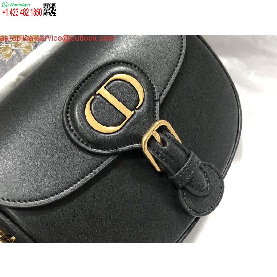 نسخة طبق الأصل من Dior M9317 حقيبة كروس صغيرة من Dior Bobby ذات صندوق أسود من جلد العجل