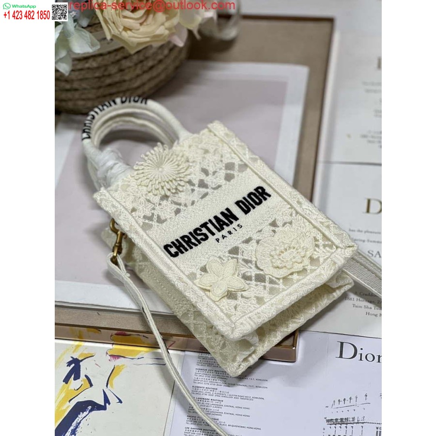 Replica Dior S5555 Mini Dior Raamatukott Telefonikott Beež Pitslilled S1109