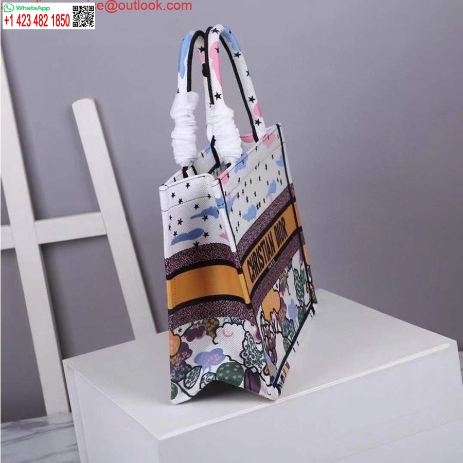 Replica Dior Medium Kirjakassi Latte Dior Ciel De Rêve Kirjonta M1296