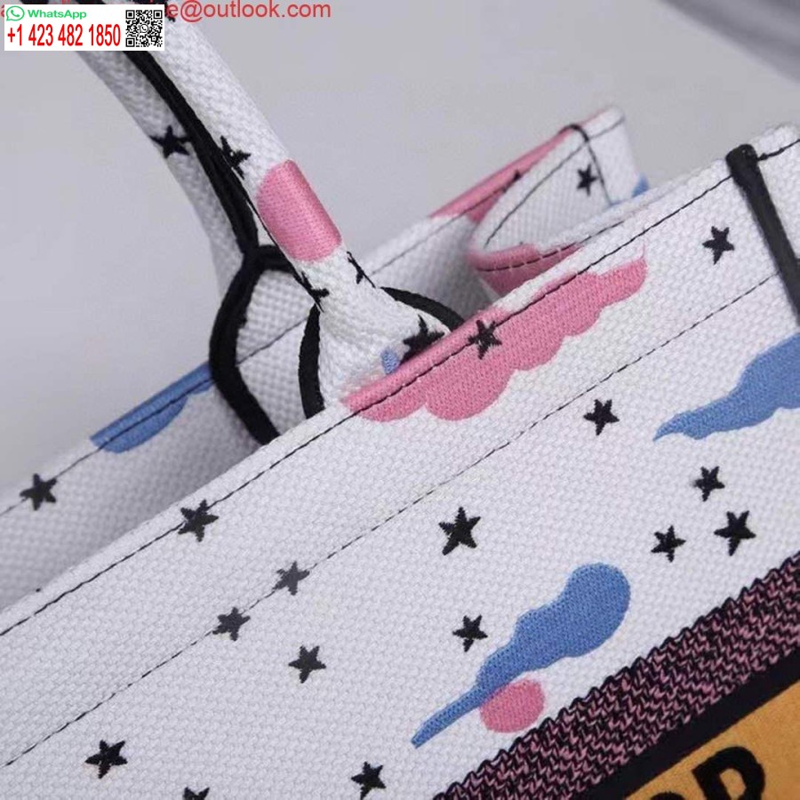 Replica Dior Medium Kirjakassi Latte Dior Ciel De Rêve Kirjonta M1296