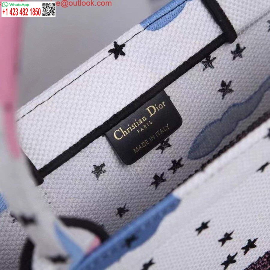 Replica Dior Medium Kirjakassi Latte Dior Ciel De Rêve Kirjonta M1296