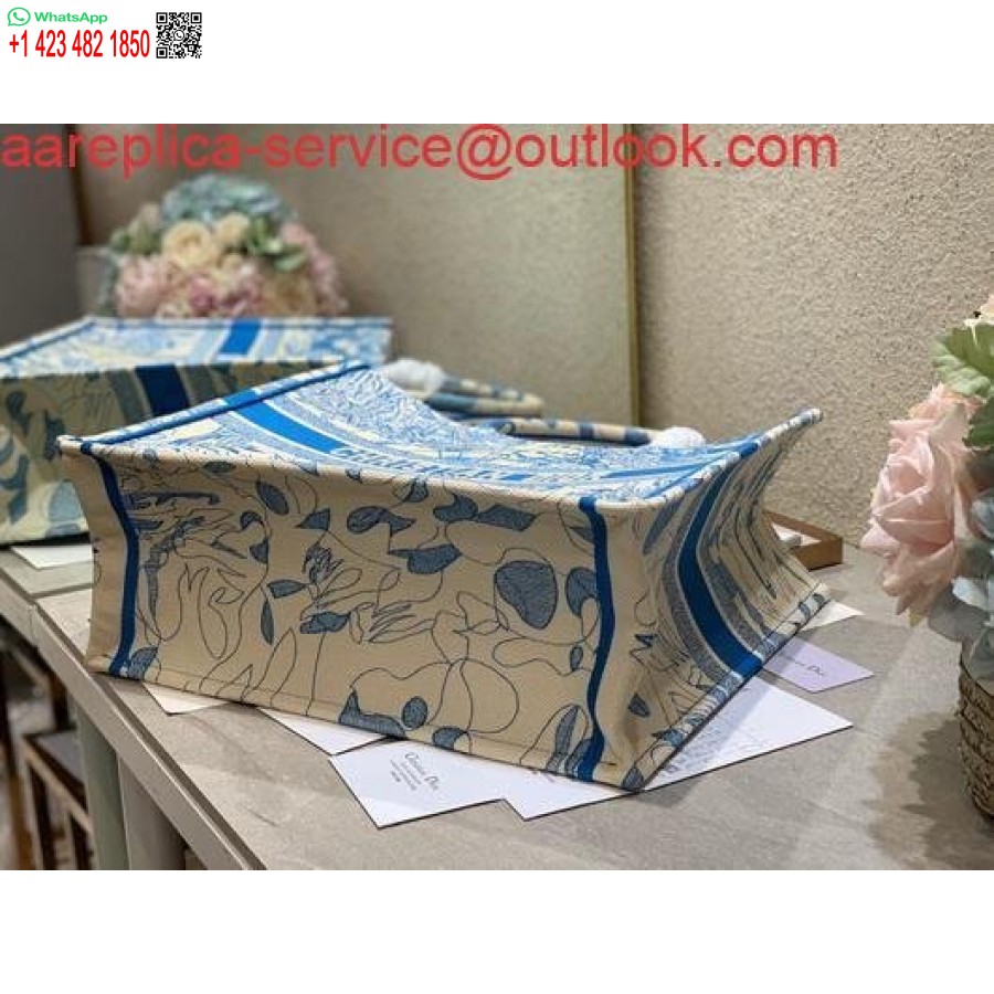 Replica Dior M1286 Book Tote Christian Dior Geanta De Cumparaturi Umar Albastru