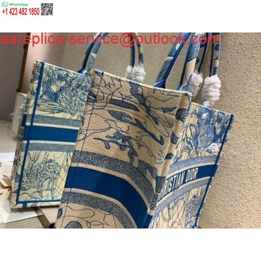 Replica Dior M1286 Book Tote Christian Dior Geanta De Cumparaturi Umar Albastru