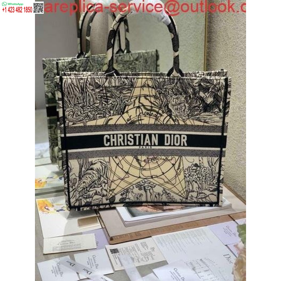 Replica Dior M1286 Book Tote Christian Dior Shoulder Shopping Bag Black