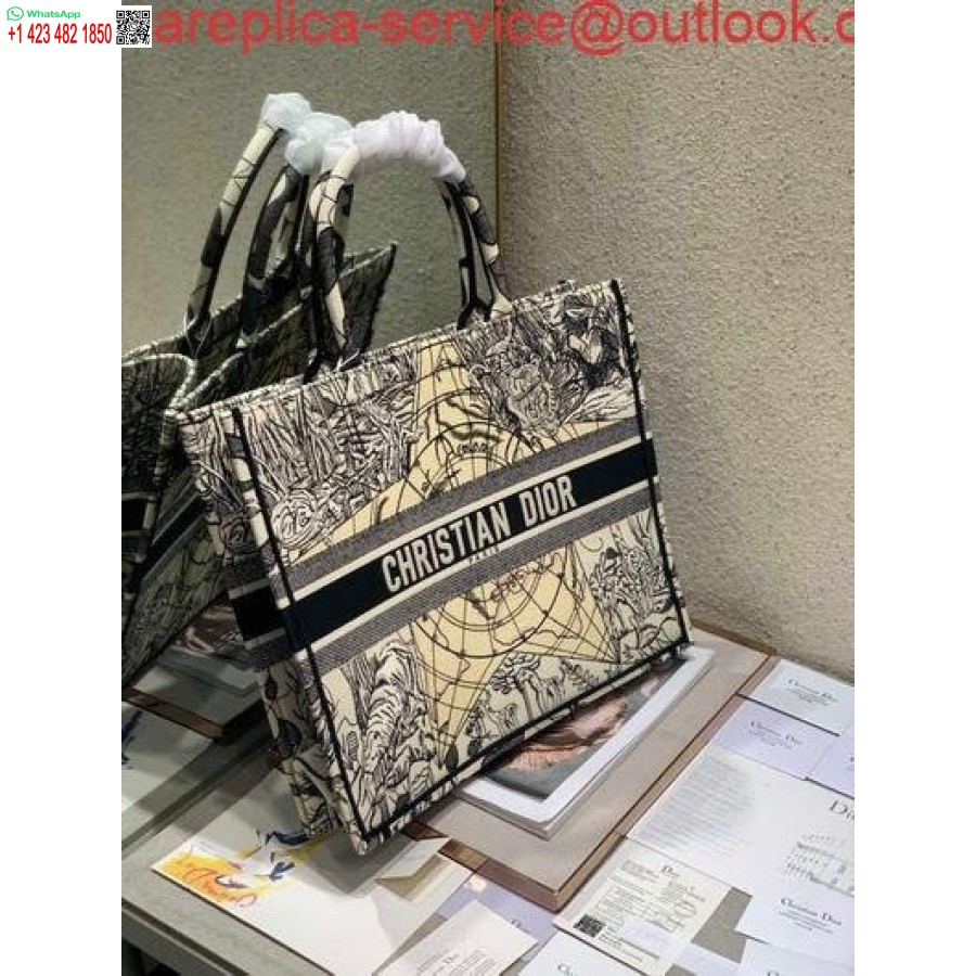 Replica Dior M1286 Book Tote Christian Dior Shoulder Shopping Bag Black