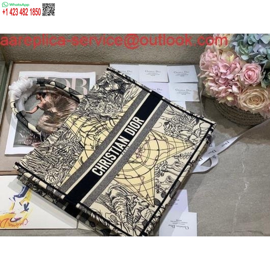 Replica Dior M1286 Book Tote Christian Dior Shoulder Shopping Bag Black