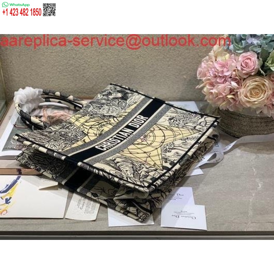 Replica Dior M1286 Book Tote Christian Dior Shoulder Shopping Bag Black