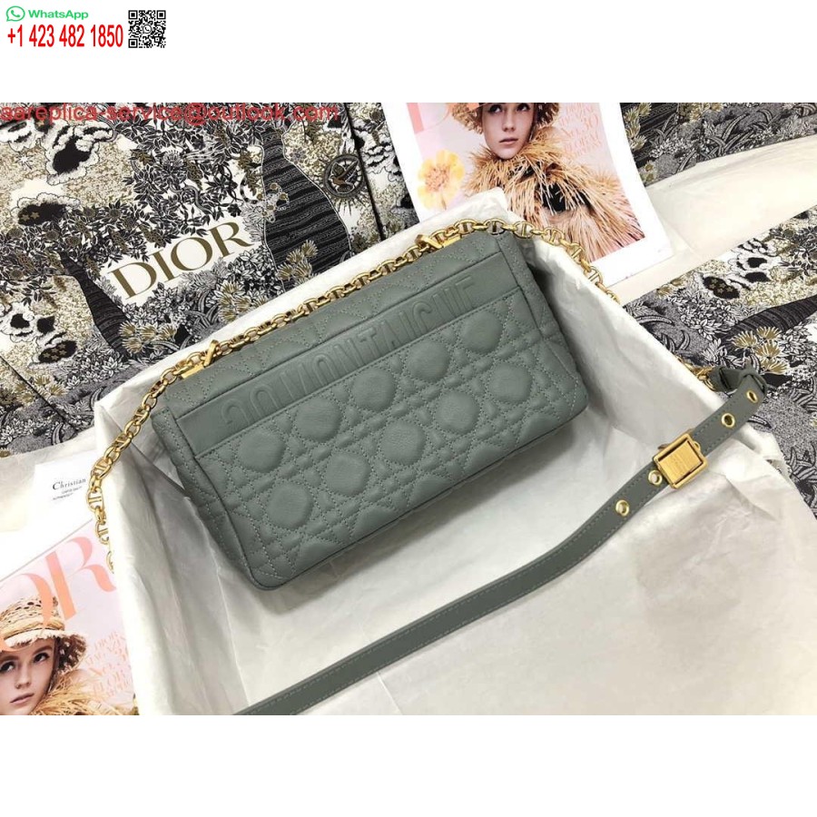 Replica Dior Medium Caro Tas Kalfsleer M9242 Grijs