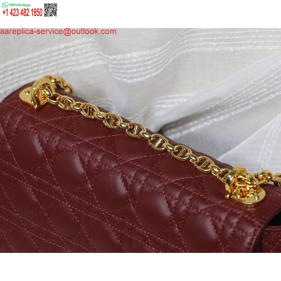 Replica Dior M9243 Grande Borsa Caro In Pelle Di Vitello Rossa