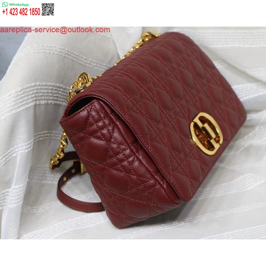 Replica Dior M9243 Grande Borsa Caro In Pelle Di Vitello Rossa