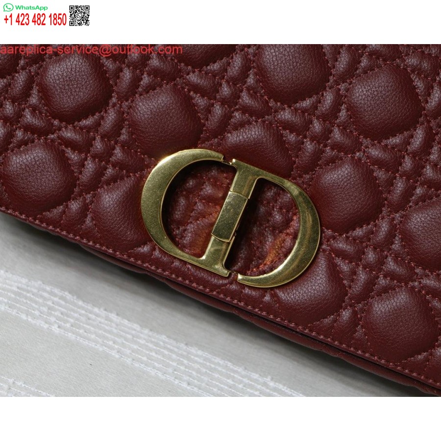 Replica Dior M9243 Grote Caro Tas Kalfsleer Rood