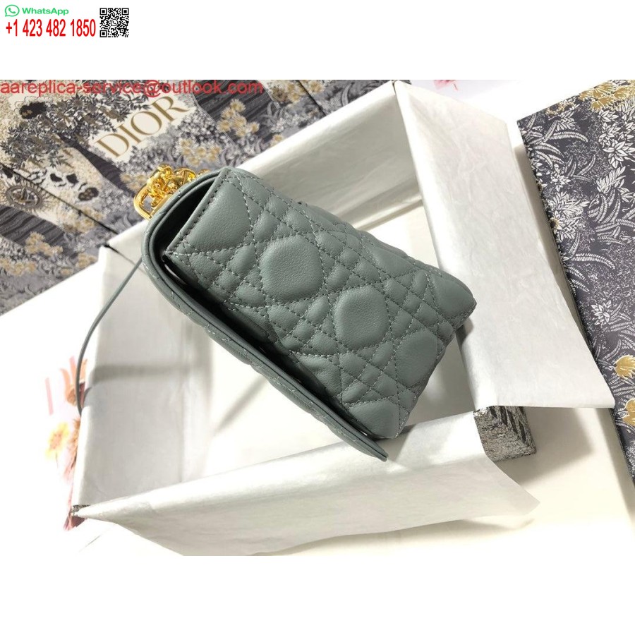 Replica Dior M9243 Grande Borsa Caro In Pelle Di Vitello Grigia